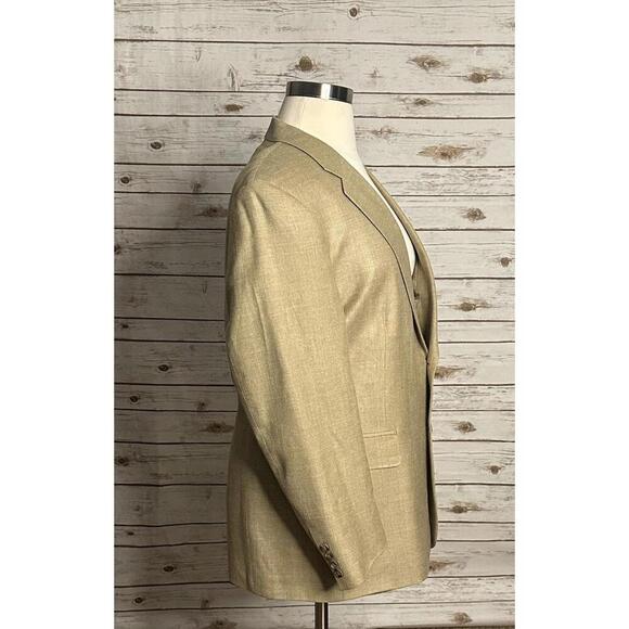 Brooks Brothers tan wool/silk/linen single-breasted sportscoat/blazer Size 46R - Picture 5 of 11